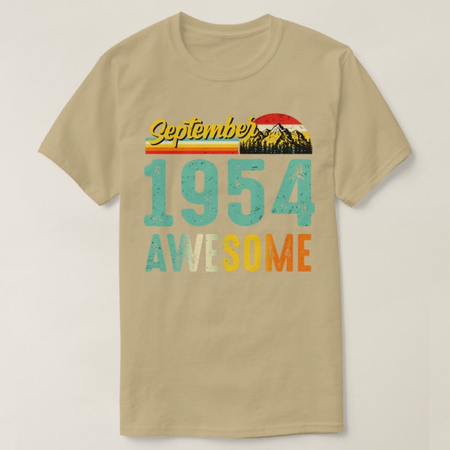 T-shirt Septembre 1954 Chemise Cadeau Anniversaire Vintage (Design devant)