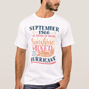 T-shirt Septembre 1966 Drôle 55E Cadeau Anniversaire Sont 