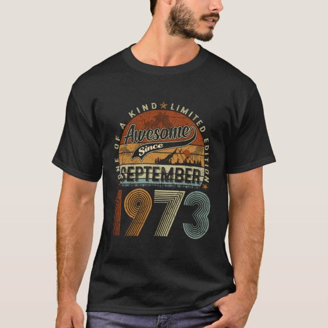 T-shirt Septembre 1973 50 Ans 50E Anniversaire Me Dons (Devant)