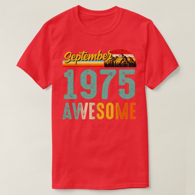 T-shirt Septembre 1975 Chemise Cadeau Anniversaire Vintage (Design devant)