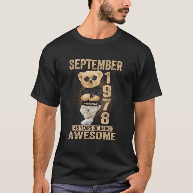 T-shirt Septembre 1978 45e Anniversaire 2023 45 Ans De Bei (Devant)