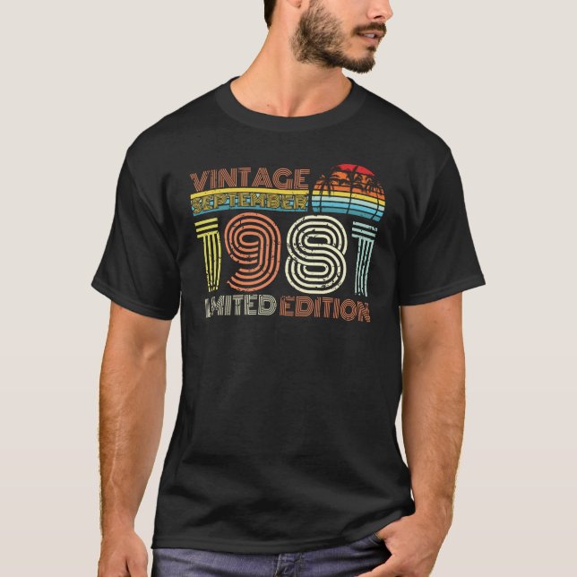 T-shirt Septembre 1981 Cadeau Vintage (Devant)