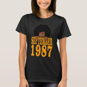 T-shirt Septembre 1987 35e anniversaire 35 ans Black Wo