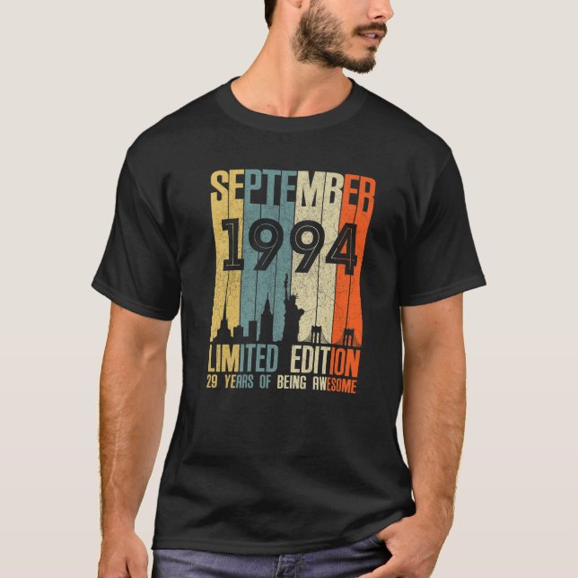 T-shirt Septembre 1994 29 Anniversaire 29 Anniversaire 199 (Devant)