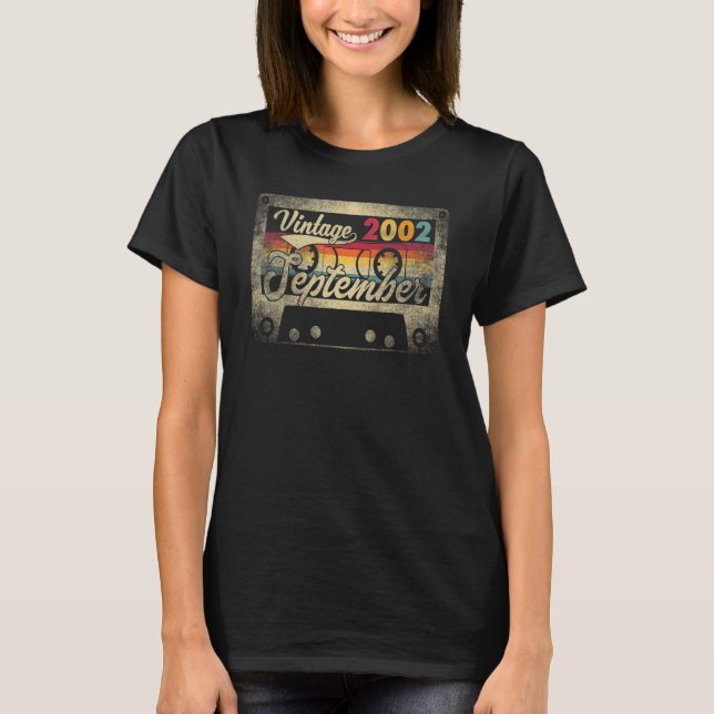 T-shirt Septembre 2002 20e anniversaire 20 ans Retro (Devant)