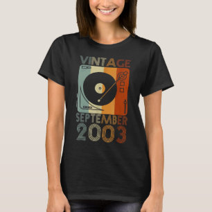 T-shirt Septembre 2003 19ème Anniversaire Vintage Rétro 19