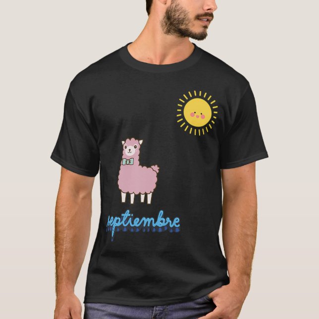 T-shirt Septembre avec lama (Devant)