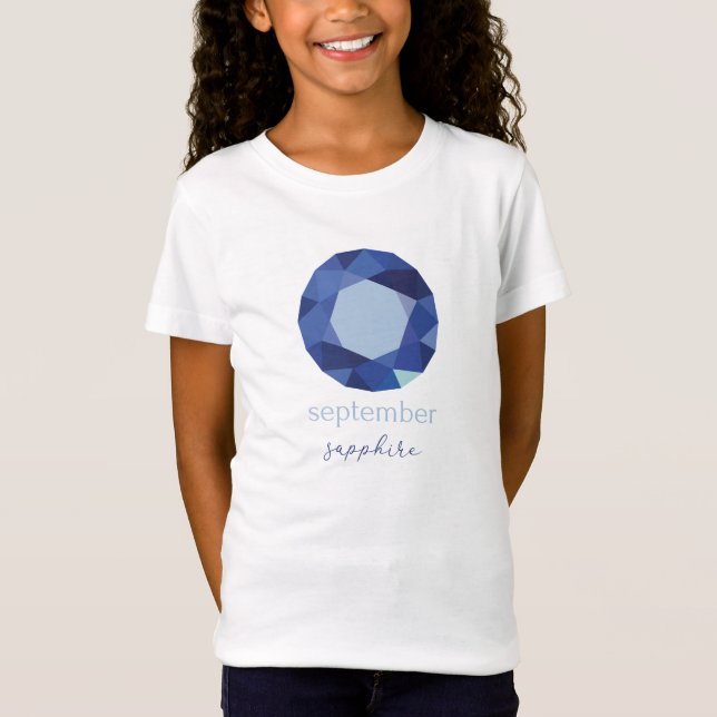 T-Shirt Septembre Birthstone Sapphire (Devant)