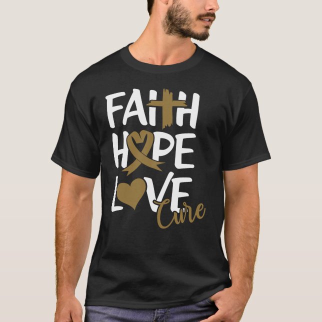 T-shirt Septembre Cancer de l'enfance Ruban d'or, Faith Ho (Devant)