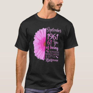 T-shirt Septembre Fille 1961 61 Ans 61e Anniversaire