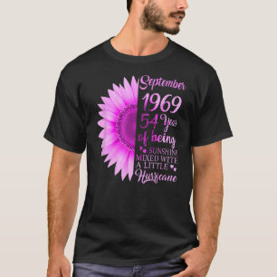 T-shirt Septembre Fille 1969 54e anniversaire 54 ans