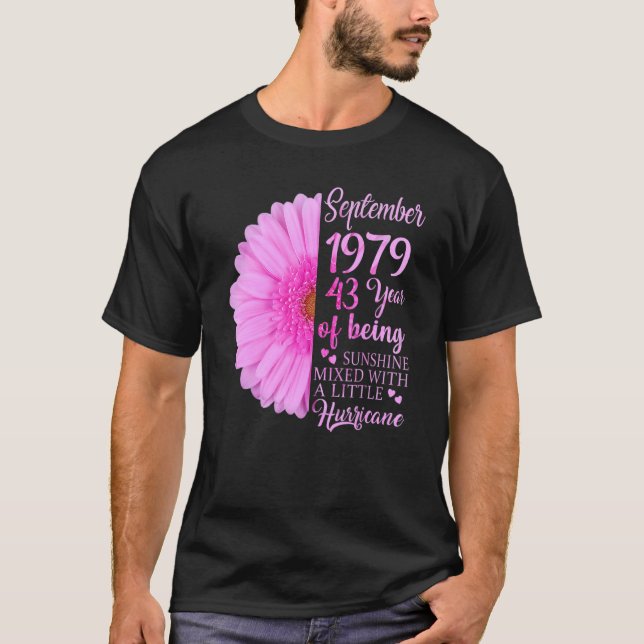 T-shirt Septembre Fille 1979 43 Ans 43ème Anniversaire (Devant)