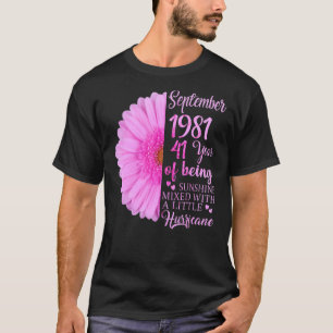 T-shirt Septembre Fille 1981 41 Ans 41e Anniversaire