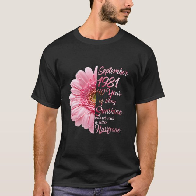 T-shirt Septembre Fille 1981 T 40 Ans 40E Anniversaire (Devant)