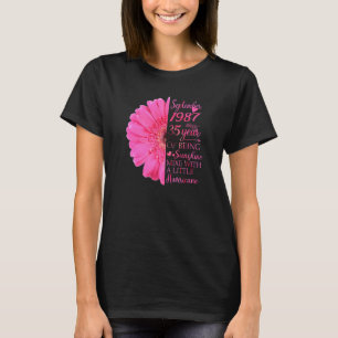 T-shirt Septembre Fille 1987 35 ans 35e anniversaire