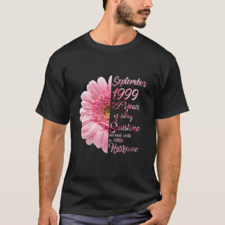 T-shirt Septembre Fille 1999 T 22 Ans 22E Anniversaire