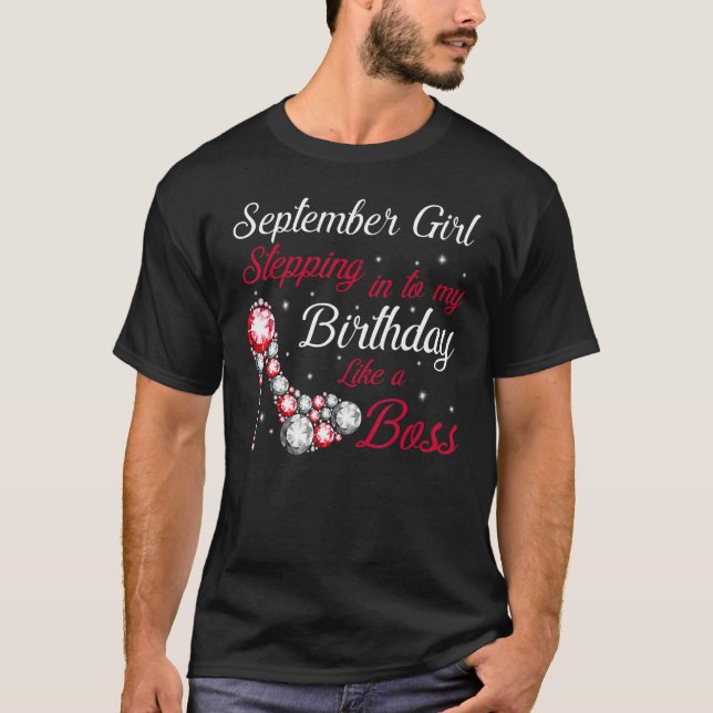 T-shirt Septembre Fille Entrant Dans Mon Anniversaire Comm (Devant)