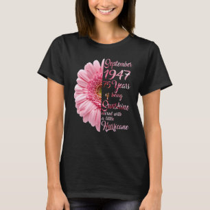 T-shirt Septembre Filles 1947 Anniversaire 75 Anniversaire