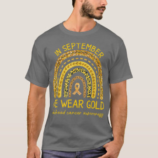T-shirt Septembre Nous Portons Gold Enfhood Cancer Sensibi