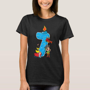 T-shirt Septième 7e anniversaire fête Pirate Sailboat