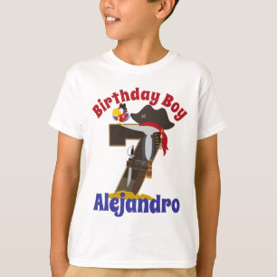 T-shirt Septième garçon d'anniversaire Pirate 7e