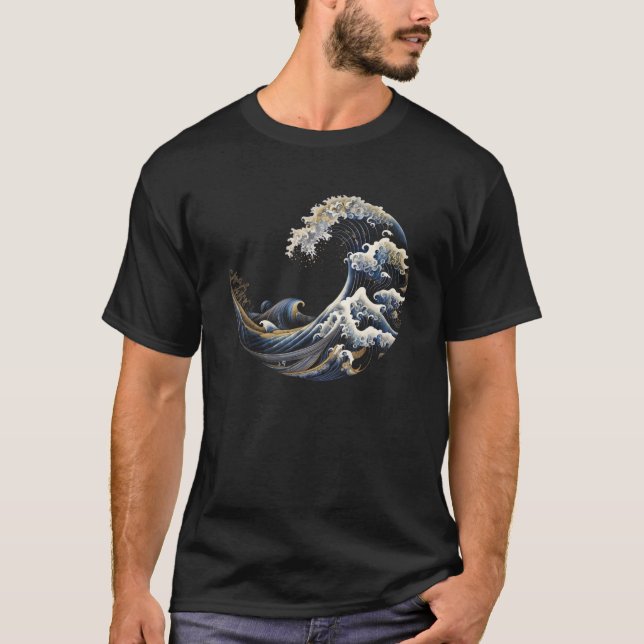 T-shirt Séquence Fibonacci Vague Kanagawa (Devant)