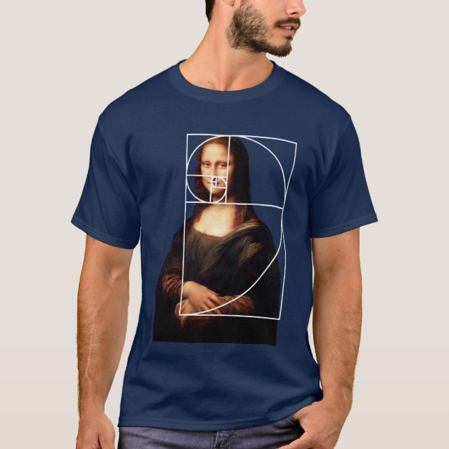 T-shirt Séquence Leonardo da Vinci Mona Lisa Fibonacci (Devant)