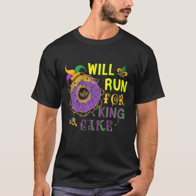 T-shirt Sera En Course Pour Le Cool King Cake Mardi Gras C (Devant)