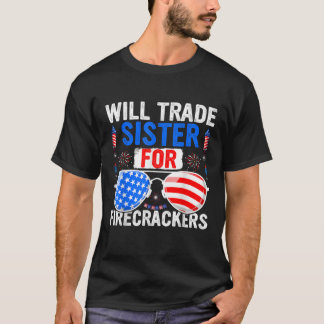 T-shirt Sera La Soeur Pour Les Pétards 4 juillet Fir