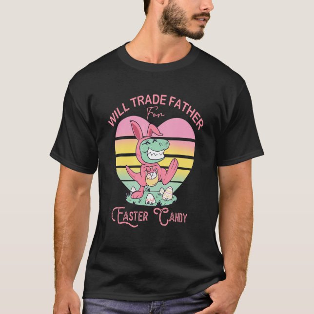T-shirt Sera Le Père De Pâques Dinosaur Dinosaur Trex B (Devant)