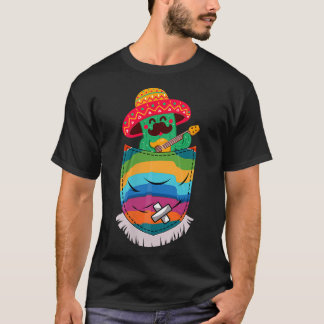 T-shirt Serape Pochette Pinata Mexicain guitare cactus Fie