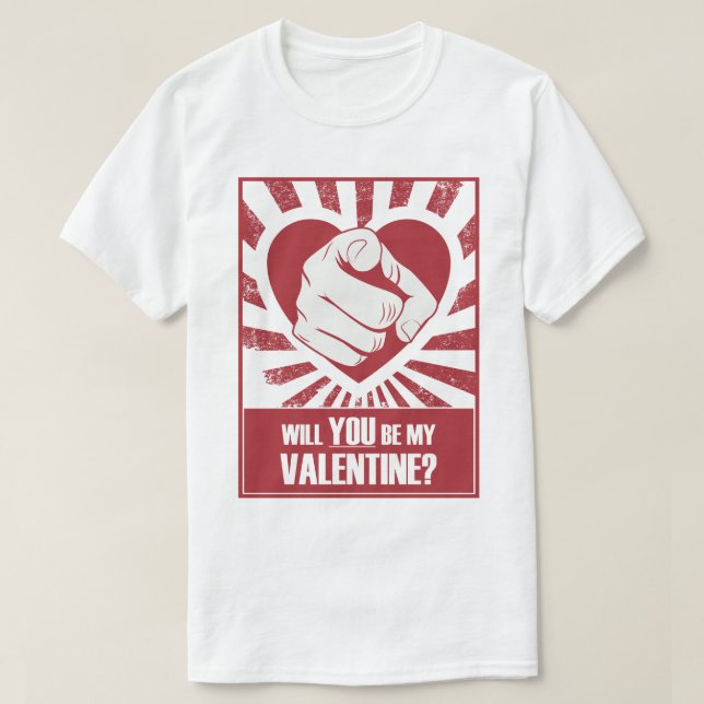 T-shirt Seras-Tu Ma Valentine ? (Design devant)