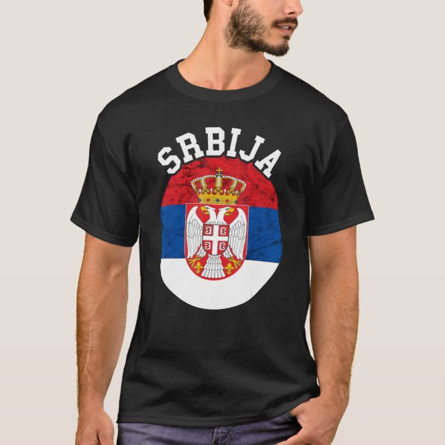 T-shirt Serbe serbe serbe drapeau racine serbe serbe P ser (Devant)