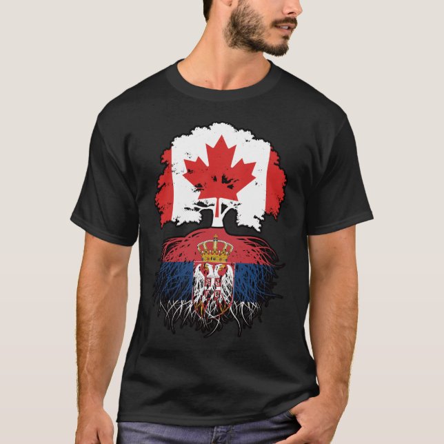 T-shirt Serbia Serbian Canadian Canada (Devant)