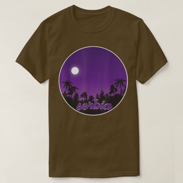 T-shirt serbie De nuit avec Palms (Design devant)