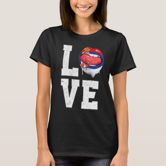 T-shirt Serbie Drapeau Football Fan Amour Serbes (Devant)
