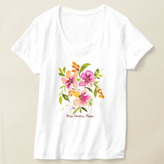 T-shirt Serena-Plus de fleurs, s'il vous plaît Aquarelle F