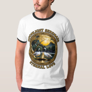 T-shirt Sérénade au clair de lune Amour Éternel Cygnes