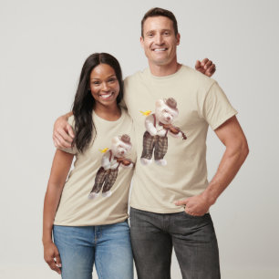 T-shirt Sérénade dans la nature : Bichon souriant jouant d