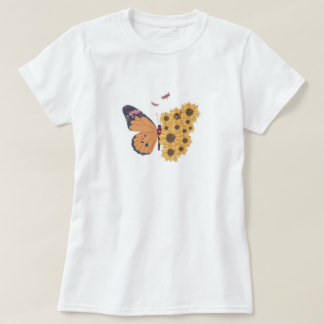 T-shirt Sérénade De Tournesol Avec Design Papillon
