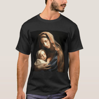T-shirt Serene Mother Holding Child in Warm Gentle Glow gi