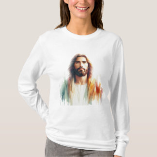 T-shirt Serene Watercolor Jesus Christ Portrait – Spiritua