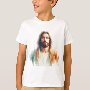 T-shirt Serene Watercolor Jesus Christ Portrait – Spiritua