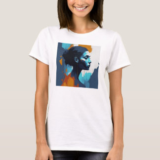 T-shirt Sérénité Abstraite : Elégante Silhouette féminine 