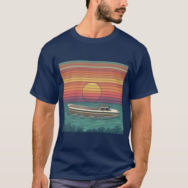 T-shirt Sérénité du bateau Sunset (Devant)