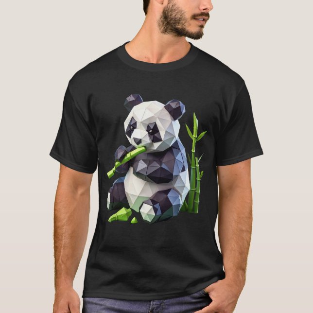 T-shirt Sérénité géométrique du panda (Devant)