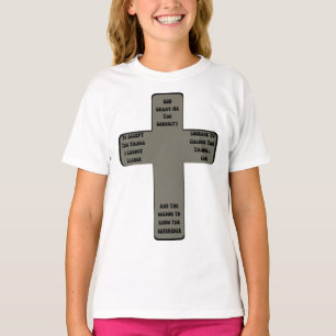 T-shirt Sérénité Prière Croix Citation de la fille