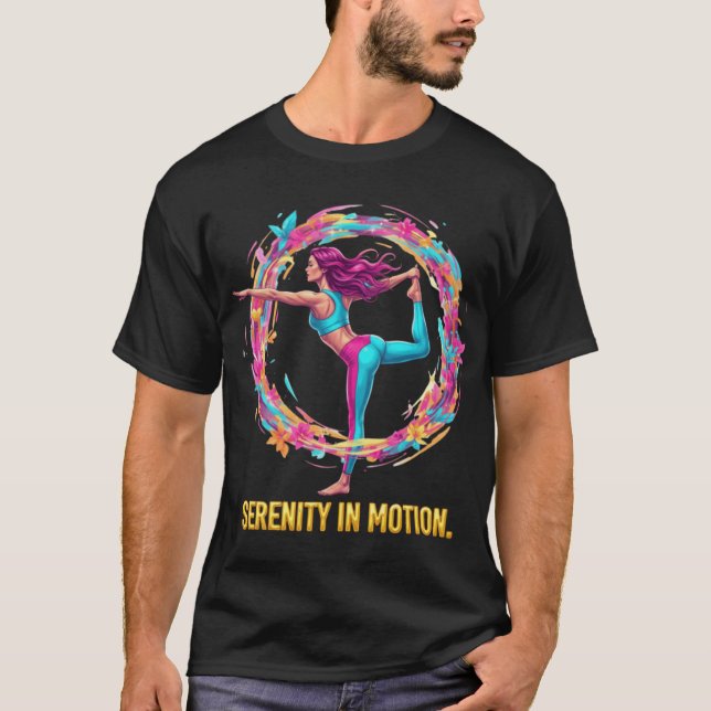 T-shirt Serenity In Motion Bold Pop Art Yoga Dancer Pose F (Devant)