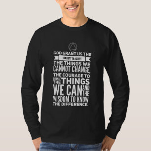 T-shirt Serenity Prayer Mots Sobriety Inspiration