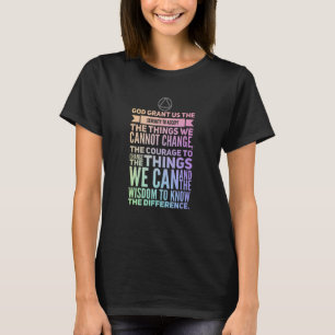 T-shirt Serenity Prayer Mots Sobriety Inspiration 1